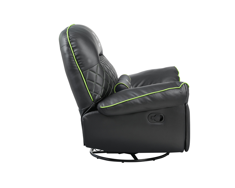 Gaming Chair: Vertex Throne Gaming Sofa Black/Green PVC